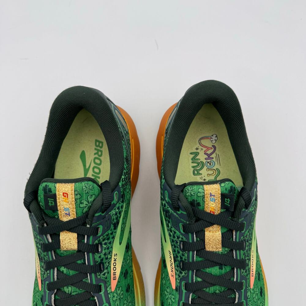 Brooks Ghost 14 Lucky Women's 8.5 Running Shoes Green Gold Shamrock EU 40 - Picture 8 of 11